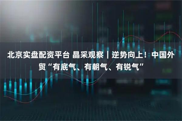 北京实盘配资平台 晶采观察｜逆势向上！中国外贸“有底气、有朝气、有锐气”